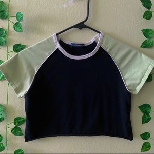 Brandy Melville bella top in black / lime green